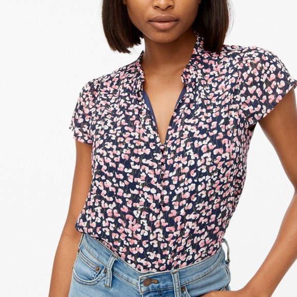J. Crew Ruffleneck button-up shirt - Picture 1 of 5